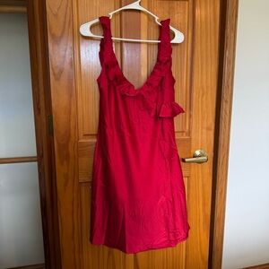 Selfie Leslie Crimson Ruffle Dress